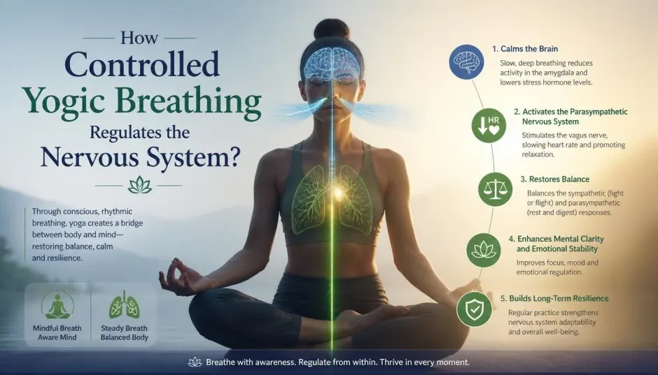 How Controlled Yogic Breathing Regulates the Nervous System?